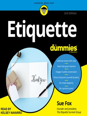 cover image of Etiquette for Dummies